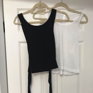 Set of two cropped workout tops. Lululemon and Athleta